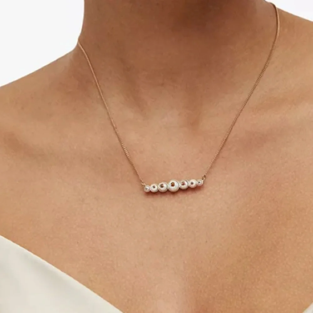 ALLSAINTS
Studded Pearl Bar Necklace, 17-1 - Picture 3 of 7